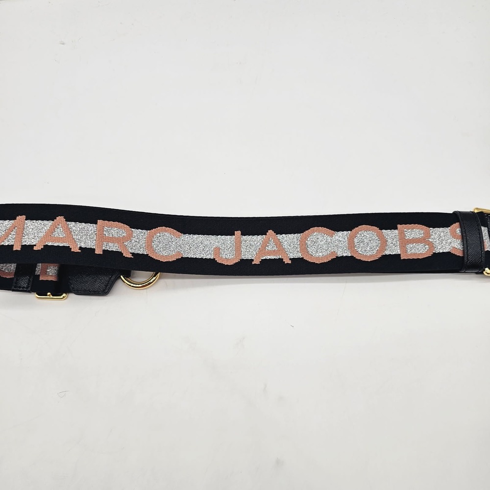 Marc Jacobs Bag Strap ,Tote Women OS Black Silver Logo Webbing Adjustable